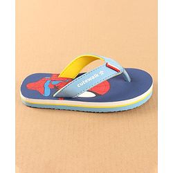 Cute Walk by Babyhug Disney Slip On Flip Flops with Spiderman Print - Light Blue