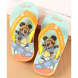 Cute Walk by Babyhug Disney Slip On Flip Flops with Mickey Mouse Print - Orange