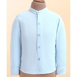 Babyhug Woven Full Sleeves Checkered 3 Piece Party Suit - Light Blue