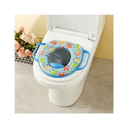 Babyhug Baby Potty Seat With Aquatic Print - Light Blue