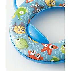 Babyhug Baby Potty Seat With Aquatic Print - Light Blue