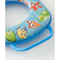 Babyhug Baby Potty Seat With Aquatic Print - Light Blue