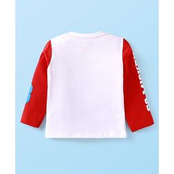 Babyhug Disney Terry Knit Full Sleeves T-Shirt & Lounge Pant Set With Mickey Mouse Graphics - Red & White