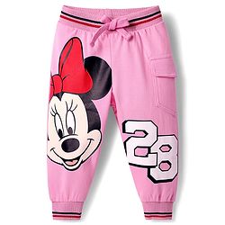 Babyhug Disney Terry Knit Full Sleeves T-Shirt & Track Pant Set with Minnie Mouse Graphics - Pink