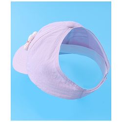 Babyhug Free Size Baseball Cap With Floral Applique - Purple