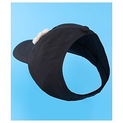 Babyhug Free Size Baseball Cap With Floral Applique - Black