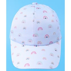 Babyhug Baseball Caps With Rainbow Print - Light Blue