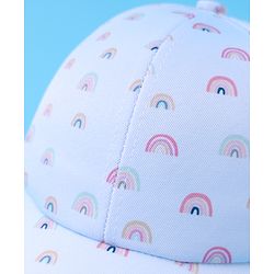 Babyhug Baseball Caps With Rainbow Print - Light Blue