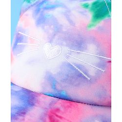 Babyhug Baseball Cap With Tie & Dye Print & Ear Applique - Multicolor