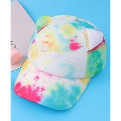 Babyhug Baseball Cap With Tie & Dye Print & Ear Applique - Multicolor