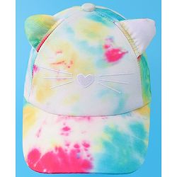 Babyhug Baseball Cap With Tie & Dye Print & Ear Applique - Multicolor