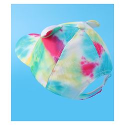 Babyhug Baseball Cap With Tie & Dye Print & Ear Applique - Multicolor