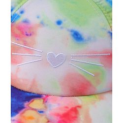 Babyhug Baseball Cap With Tie & Dye Print & Ear Applique - Multicolor