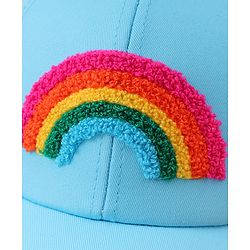 Babyhug Baseball Cap With Rainbow Embroidery - Light Blue