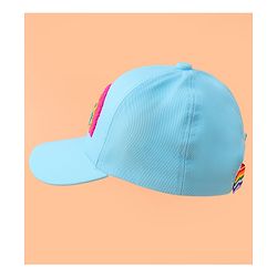 Babyhug Baseball Cap With Rainbow Embroidery - Light Blue