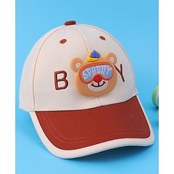 Babyhug Baseball Cap With Teddy Bear Applique (Colour May Vary)