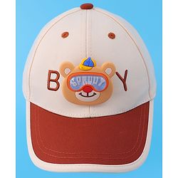 Babyhug Baseball Cap With Teddy Bear Applique (Colour May Vary)