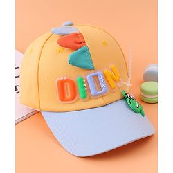 Babyhug Baseball Cap With Dino Applique - Yellow