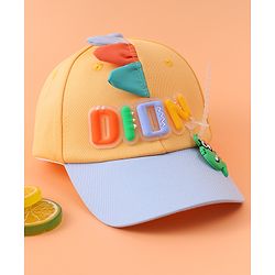Babyhug Baseball Cap With Dino Applique - Yellow