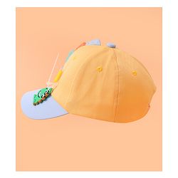 Babyhug Baseball Cap With Dino Applique - Yellow