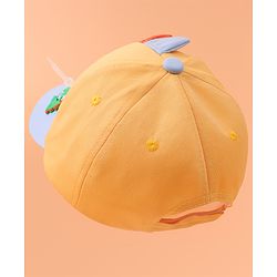 Babyhug Baseball Cap With Dino Applique - Yellow