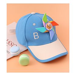 Babyhug Baseball Cap With Paper Windmill Applique - Blue