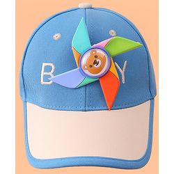 Babyhug Baseball Cap With Paper Windmill Applique - Blue