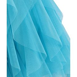 Babyhug Woven Sleeveless Dress With Ruffle & Floral Applique - Light Blue