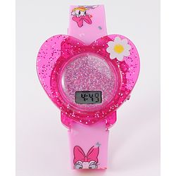 Babyhug Digital Watch Heart Shaped with Daisy Duck Print - Pink