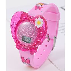 Babyhug Digital Watch Heart Shaped with Daisy Duck Print - Pink