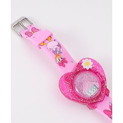Babyhug Digital Watch Heart Shaped with Daisy Duck Print - Pink
