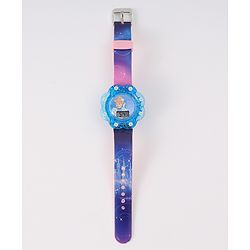 Babyhug Digital Watch with Cinderella Print - Light Blue