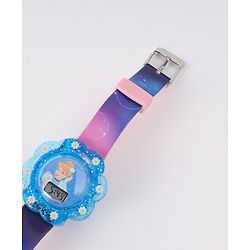 Babyhug Digital Watch with Cinderella Print - Light Blue