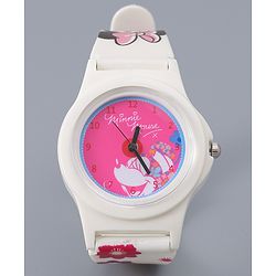 Babyhug Analog Watch with Minnie Mouse Print - Pink & White