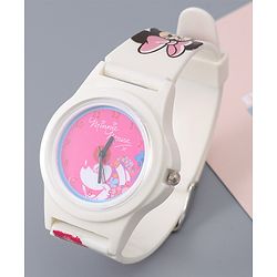 Babyhug Analog Watch with Minnie Mouse Print - Pink & White