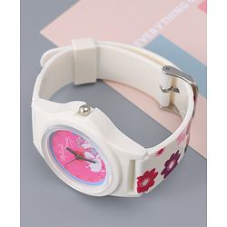Babyhug Analog Watch with Minnie Mouse Print - Pink & White