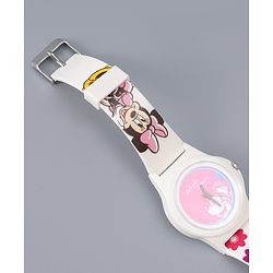 Babyhug Analog Watch with Minnie Mouse Print - Pink & White