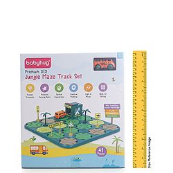 Babyhug Premium DIY Jungle Maze Track Set With 41 Pieces Interactive | Customizable | Jungle Maze Game - Green