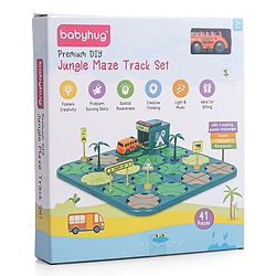 Babyhug Premium DIY Jungle Maze Track Set With 41 Pieces Interactive | Customizable | Jungle Maze Game - Green