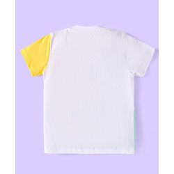 Babyhug Cotton Knit Half Sleeves T-Shirts with Cut & Sew Stripes & Text Print Pack of 3 - White