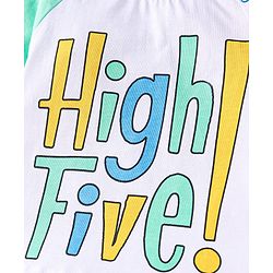 Babyhug Cotton Knit Half Sleeves T-Shirts with Cut & Sew Stripes & Text Print Pack of 3 - White