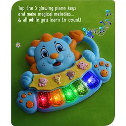 Babyhug 3 in 1 Premium Musical Lion Piano Toy with Lights |Animal Sounds| Melodies