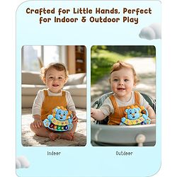 Babyhug 3 in 1 Premium Musical Lion Piano Toy with Lights |Animal Sounds| Melodies