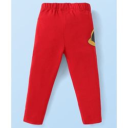 Babyhug Disney Single Jersey Knit  Full Sleeves T-Shirt & Leggings Set With Minnie Mouse Graphics & Badge Detailing - Red