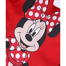 Babyhug Disney Single Jersey Knit  Full Sleeves T-Shirt & Leggings Set With Minnie Mouse Graphics & Badge Detailing - Red