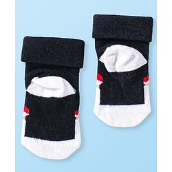 Cute Walk by Babyhug Knit Antibacterial Ankle Length Socks with Christmas Theme Design Pack of 3 - Red Grey & Black