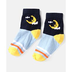 Cute Walk by Babyhug Knit Ankle Length Anti Bacterial Socks with Space Design Pack of 5 - Multicolor