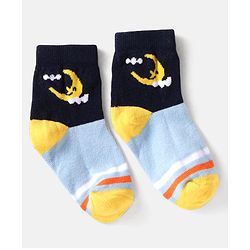 Cute Walk by Babyhug Knit Ankle Length Anti Bacterial Socks with Space Design Pack of 5 - Multicolor