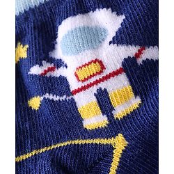 Cute Walk by Babyhug Knit Ankle Length Anti Bacterial Socks with Space Design Pack of 5 - Multicolor