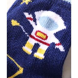 Cute Walk by Babyhug Knit Ankle Length Anti Bacterial Socks with Space Design Pack of 5 - Multicolor